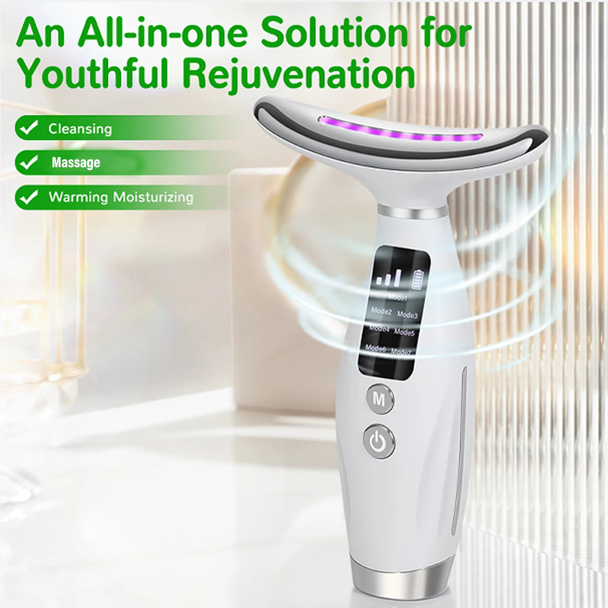 7-Color Light Neck and Face Beauty Massager