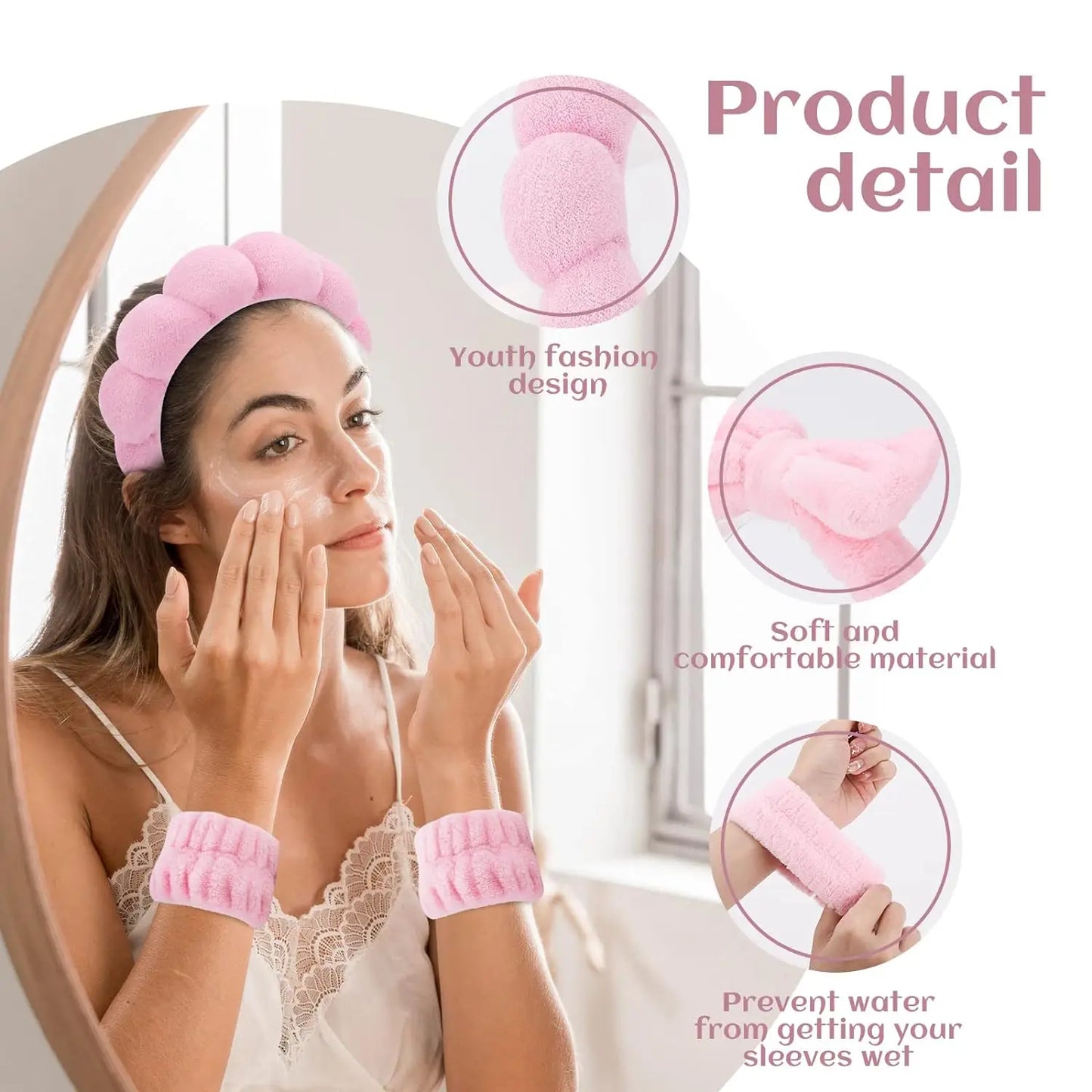Wash Face Headbands & Wristband Set