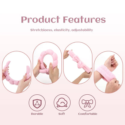 Wash Face Headbands & Wristband Set